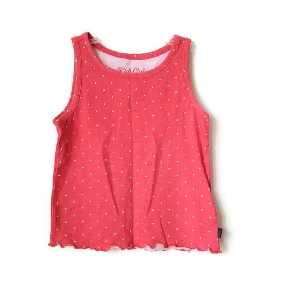 Sleeveless Red Polka Dot Tank Top